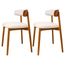 Kit 2 Cadeiras Lazio Domann Design Assento e Encosto em Linho Off White e Base de Madeira
